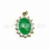 Colgante de jade malayo al por mayor para mujer, collar de jade verde con incrustaciones, colgante de jade azul de Taiwán, gema verde, pequeño regalo