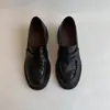 Couro de Vaca~Mocassins de Couro Genuíno Femininos 2026 Primavera/Outono Salto Grosso Sapatos de Uma Sola Estilo Britânico Solado Grosso Slip-ons Uniforme JK Sapatos Pequenos de Couro