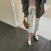 Estilo Dongdaemun 2026 Verão Novo Versão Coreana Ins Cintura Alta Emagrecedor Calças Jeans Casuais para Mulheres