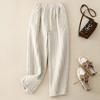 Inverno 2023 Novo Vintage Listrado Slim Acolchoado Calças Casuais Algodão Linho Espessado Quente Calças de Algodão Roupa Exterior Feminina
