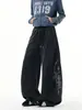 Pantalones deportivos de hiphop de peso pesado para hombres y mujeres, pantalones largos de otoño de marca americana de moda con estampado microacampanado, pantalones retro holgados hasta el suelo