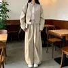 Chaqueta casual de manga larga para mujer, nuevo traje de moda otoño 2026 con pantalones de pierna ancha ajustados