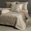 Conjunto de cama jacquard em relevo 100% algodão, estilo moderno de luxo leve, ultrassuave e amigo da pele, conjunto de quatro peças de algodão de fibra longa pura, Roman Manor