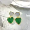 Venta Caliente Moda Popular Estilo Hong Kong Retro Exagerado Colorido Color Gelatina Bloques de Color Pendientes de Corazón Pendientes de Aguja Plateada Pendientes Mujer