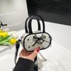 Bolsa Mini Quadrada Plissada com Laço da Moda para Mulheres 2025 Nova Bolsa Transversal de Ombro Único de Alto Valor Mochila para Meninas