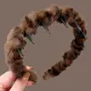 Diadema de Peluche con Estampado de Leopardo Antideslizante con Dientes para Lavado de Cara, Aplicación de Maquillaje y Aplicación de Mascarillas, Pinza para el Cabello de Diadema de Corona Alta, Nuevo para Otoño/Invierno 2026