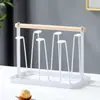 Portavasos Escurridor de Vasos Boca Abajo Portavasos para Agua Almacenamiento Doméstico Estante de Almacenamiento para Vasos de Vidrio Colgador para Tazas de Té para Sala de Estar Metal