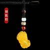 Colar Pingente Pixiu Curvo de Ágata Amarela Natural Longma Jewelry com Cordão de Corrente Feito à Mão para Suprimento ao Vivo