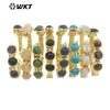 WT-B632 pulsera de boutique clásica europea y americana vintage multicolor opcional 18K micro incrustaciones de piedras semipreciosas naturales accesorios para niñas