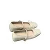Sapatos Mary Jane Rasos de Bico Quadrado Suaves para Mulheres, Novo Estilo 2026, Laço de Bolinhas, Salto Escondido, Sapatilhas Versáteis para o Dia a Dia