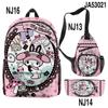 3D Nuevo Periférico Impreso Sanrio Merlot Bolso Mochila Bolso Cruzado Bolsa para Lápices Set Impreso de Tres Piezas