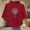 2026 nuevo top de moda más vendido para primavera y verano, ropa de mujer de manga tres cuartos adelgazante, versátil, elegante, casual, camiseta simple