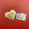 Insignia Corporativa Personalizada Logo Oro Puro 999 Pastel de Corazón Dulce Regalo de Confesión para Novia Lote de Oro Shuibe