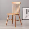 Cadeira de jantar nórdica de madeira maciça com encosto, cadeira simples moderna para sala de jantar em casa de madeira de cerejeira, cadeira Windsor
