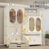 Armario plegable para uso doméstico, armario de almacenamiento multifuncional de doble puerta, organizador de ropa para bebé para dormitorio, pequeño armario de almacenamiento