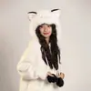 Nuevo Sombrero de Invierno para Mujer, Felpudo, Caliente, Forro Polar, Espeso, con Orejas de Gato Lindas, Sombrero Lei Feng para Montar