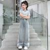 Jeans de Encaje para Niñas Primavera Verano Otoño Nuevos Casuales Rectos Costura de Encaje Jeans 2025 Pantalones para Niños Comercio Exterior