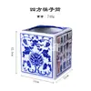 Tarro de porcelana azul y blanco para condimentos mesa de restaurante LOGOTIPO tarro para chiles portapalillos olla para vinagre olla para salsas portapalillos bandeja