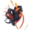 Venta caliente de Amazon sombrero bombín vintage de plumas accesorios para el cabello precioso tocado de sombrero bombín de satén sombrero de actuación nupcial europeo y americano
