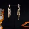 Pendientes Geométricos de Borla con Diamantes Completos Exagerados Personalizados Transfronterizos Europeos y Americanos para Mujer Exquisitos Versátiles Super Brillantes de Alta Calidad Venta al por Mayor