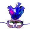 Máscara Luminosa Fiesta de Baile de Halloween Pequeña Belleza Veneciana Pluma Juguete para Niños Carnaval Princesa