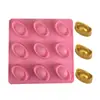 Molde de Silicone DIY para Decorações de Bolo em Formato de Barra de Ouro Molde de 9 Cavidades para Fondant Chocolate e Decoração de Bolo Perfeito para o Ano Novo Lunar ou Bolos de Ocasião Especial Cor Rosa