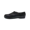 Zapatos Planos Únicos de Estilo Retro 'Pig-Toe' para Mujer, Mocasines Slip-On de Cuero Negro Estilo Británico para el Trabajo