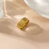 Anillos de Acero Inoxidable Hechos a Mano de Venta Caliente Transfronteriza, Anillos Exquisitos Grabados Simples y de Moda para Comercio Exterior, Sensación de Lujo Ligero y Gama Alta