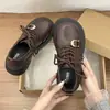 Zapatos de cuero con tacón grueso, zapatos bajos de estilo Oxford de una sola pieza, versátiles de otoño estilo británico con cordones, suela gruesa, universitarios, nuevos, negros, para mujer