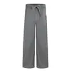 Sai Luo Calça Longa Casual de Perna Larga, Fluida, Comprimento no Chão, Unissex, Verão Novo Estilo, Cinto, Perna Reta, Dupla Strand, Masculino, Feminino