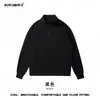 Sudadera Pesada de 350G con Cuello Alto y Media Cremallera Oversize Holgada Cuello Alto Pullover Ropa para Hombre Fábrica Venta al por Mayor