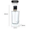 Kit Completo de Sub-frascos de Perfume Quadrados de Vidro com Tampa de Baioneta Frasco de Perfume Vazio 100ml com Borrifador de Pressão Conveniente