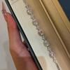 Pulsera de Trébol de Cuatro Hojas de Plata de Ley S925 con Diamante Blanco Polvo de Plata de Ley, Zirconia Ovalada con Diamantes Completos Brillantes, Joyería Fina para Mujer