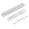 Luz de Sensor Infrarrojo para Cuerpo Humano Tira de Luz Larga de Aluminio Recargable L0406 10LED Luz de Sensor para Gabinete