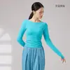 Roupa de Dança para Prática Outono e Inverno Top Moderno de Manga Longa Costas Abertas Fantasia de Dança Chinesa Clássica Feminina