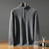 Suéter masculino de cashmere 100% puro, sete agulhas, fio duplo, gola alta, espessado para aquecimento