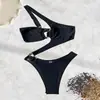 2026 Nuevo Bikini de Color Sólido Sexy con Aberturas para Playa Amazon Transfronterizo Traje de Baño de una Pieza para Piscina Caliente para Mujeres Bikini
