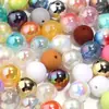 Cuentas Redondas de Acrílico de Múltiples Colores con Agujero Recto para Cadena de Teléfono Móvil DIY, Accesorios de Joyería, Bolígrafo con Cuentas, Cuentas Decorativas, Venta al por Mayor