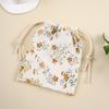 Bolsa de Almacenamiento con Cordón de Cuerda de Doble Capa INS Tela de Crepé de Algodón Puro Estampada Muselina Bebé Amnistía Toalla Bolsa de Almacenamiento Bolsa Colgante
