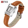 Reloj de Mujer Ofns Amazon Impermeable Lujo Ligero Cuadrado Pequeño Reloj de Cuarzo Casual de Negocios para Mujer Artículo Popular Transfronterizo