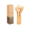 Espátula para Wok Antiaderente de Bambu Espátula de Bambu Concha Colher Escumadeira Conjunto de 8 Peças para Cozinha Doméstica Refogando Colher para Arroz Conjunto de Bambu