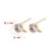 Brincos DIY Banhados a Ouro 14K com Microincrustação de Zircônia Joias Versão Coreana de Brincos Coringa Simples Acessórios Fábrica Atacado Direto