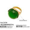 Anel Oval de Pedra Olho de Gato Simples e Elegante Ins, Joia Personalizada da Moda de Luxo Leve, Aço Inoxidável Banhado com Ouro 18K Real