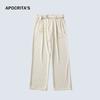 APO Moda Masculina Outono e Inverno Calças Retas Calças Casuais Masculinas Senso Avançado Bonito Soltas com Cinto