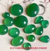 Pendientes de Aro Ovalados para Manualidades con Incrustaciones de Ágata, Base Plana, Anillo Natural Verde Sin Agujero, Colgante Jinhua