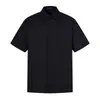 Camisa de Manga Corta Holgada de Marca Moderna Americana Estilo Verano para Hombre Diseño Sencillo de Color Sólido Sentido del Diseño Bordado Floral Camisa con Cuello