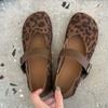 Otoño 2026 Nuevos Cómodos Zapatos Mary Jane Sexys con Estampado de Leopardo para Mujer Moda Versátil Retro Correa Planos de Corte Bajo