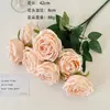 Flores artificiales de 7 rosas transfronterizas diy arreglo floral de boda ramo de mano decoraciones de mesa de sala de estar flor atuendo suave