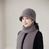 Chapéu quente de novo estilo para mulheres de meia-idade e idosas, chapéu de lã de outono e inverno, pelo de coelho de vovó, forrado com fleece, espessado, chapéu quente