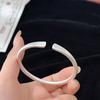 Pulsera de plata de ley 9999 para mujer, estilo antiguo, simple, abierta, de plata maciza, con nicho, con cola plana, anillo liso, regalo